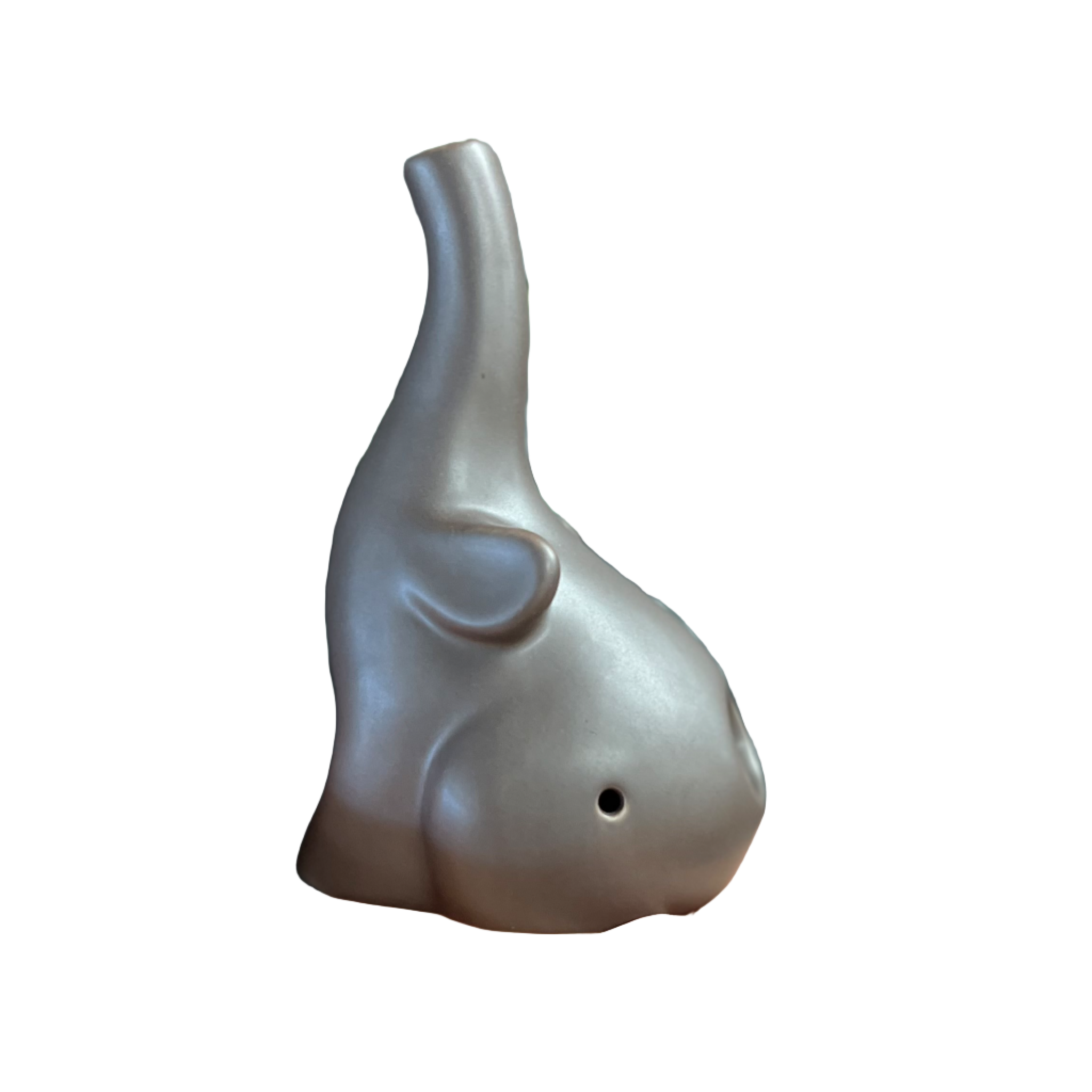 A side view of the Baby Elephant Sherlock Pipe, showcasing its smooth, rounded form against a plain white background. A side view of the Baby Elephant Sherlock Pipe, showcasing its smooth, rounded form against a plain white background.