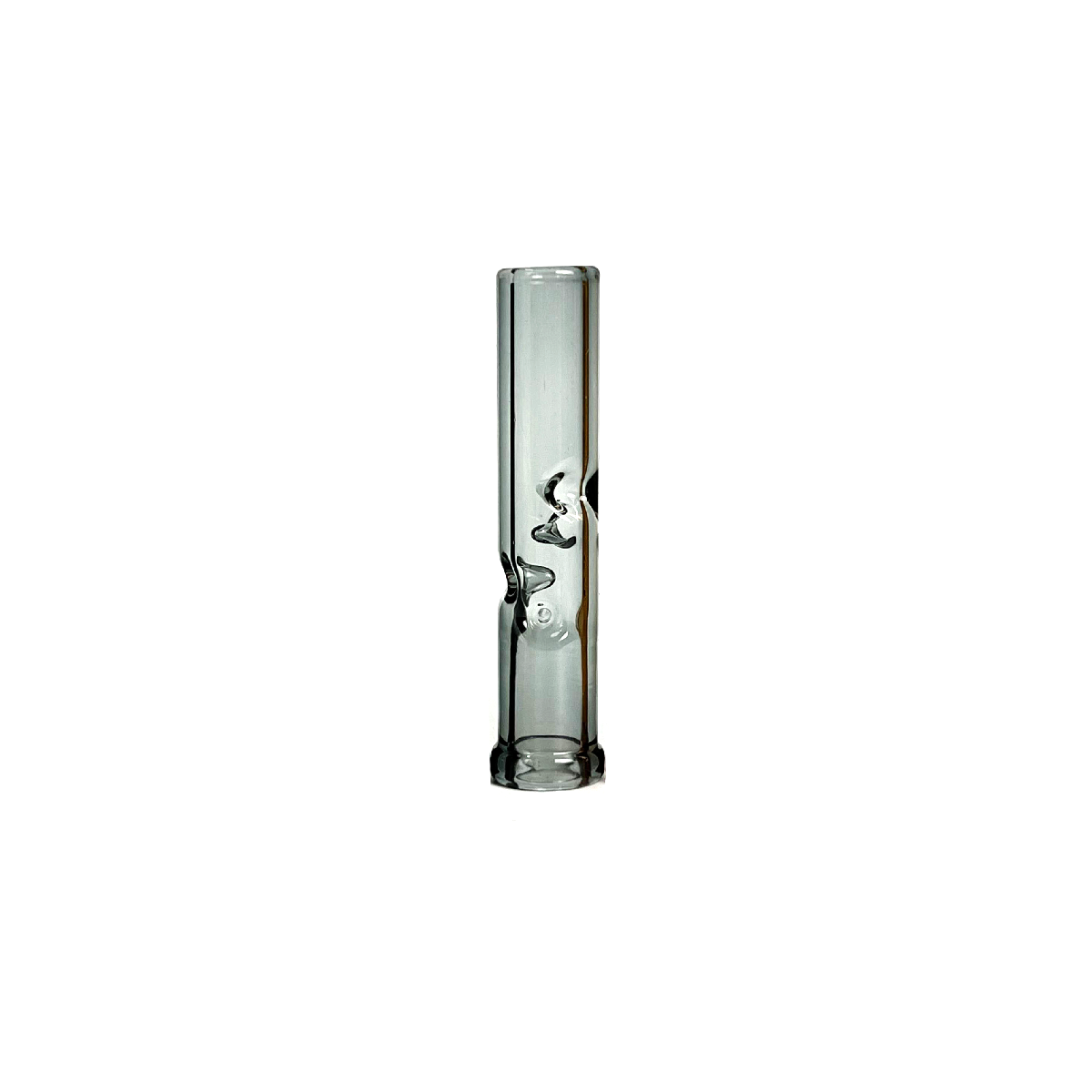 A close-up of the XMAX V3 Pro 3D Glass Cooling Stem, showcasing its clear glass construction and streamlined design. A close-up of the XMAX V3 Pro 3D Glass Cooling Stem, showcasing its clear glass construction and streamlined design.
