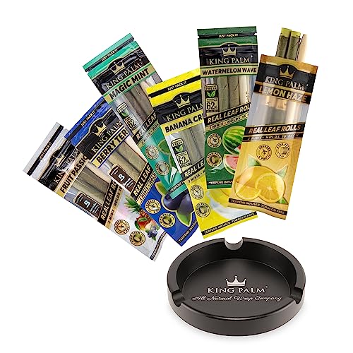 A brightly lit, top-down view of the Mini Flavored Pre Rolled Leaf Tubes combo pack with a black ashtray, displaying colorful packaging. A brightly lit, top-down view of the Mini Flavored Pre Rolled Leaf Tubes combo pack with a black ashtray, displaying colorful packaging.