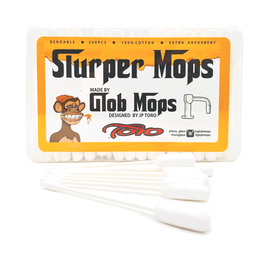 Front view of the Slurper Mops, displaying text details on a white background with simple branding. Front view of the Slurper Mops, displaying text details on a white background with simple branding.
