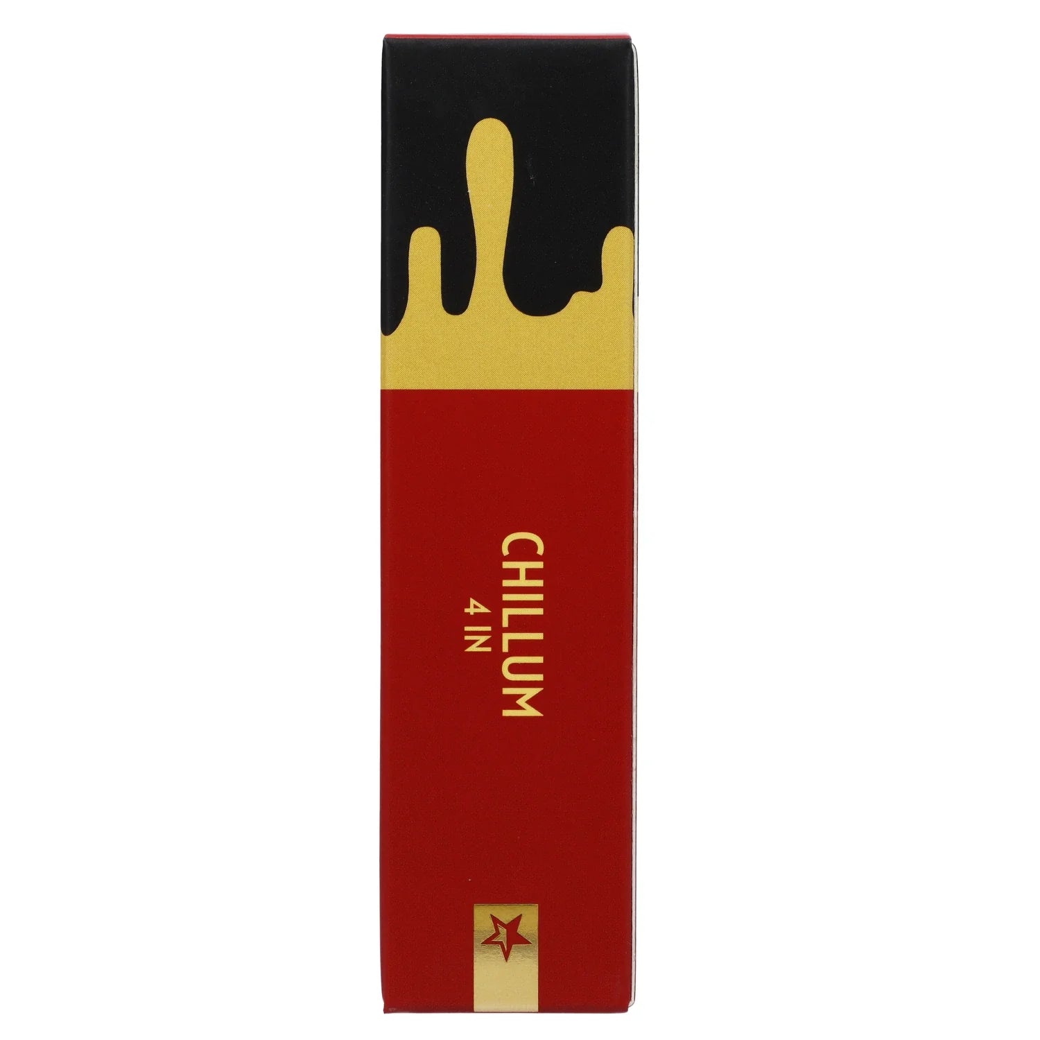 Front view of the Famous Design Aquarius Chillum - 4 in., showcasing a detailed pattern on a dark background. Front view of the Famous Design Aquarius Chillum - 4 in., showcasing a detailed pattern on a dark background.