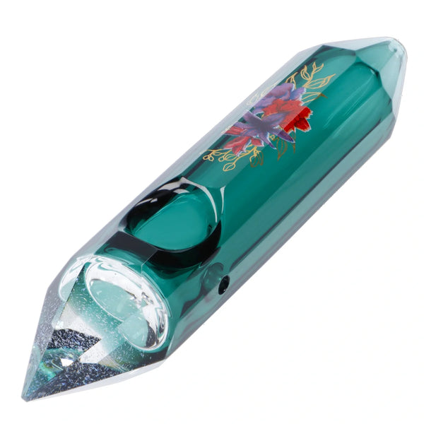 Famous Design Floral Lush Crystal Hand Pipe 5in DankStop famous-design-floral-lush-crystal-hand-pipe-5in-dankstop