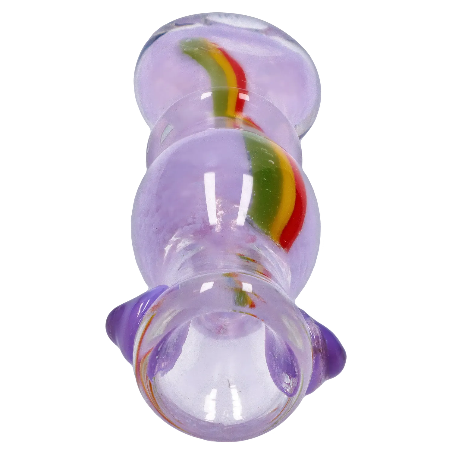 A close-up of the Dankstop Frit Rasta One Hitter, showcasing its colorful frit pattern and compact 3-inch design. A close-up of the Dankstop Frit Rasta One Hitter, showcasing its colorful frit pattern and compact 3-inch design.