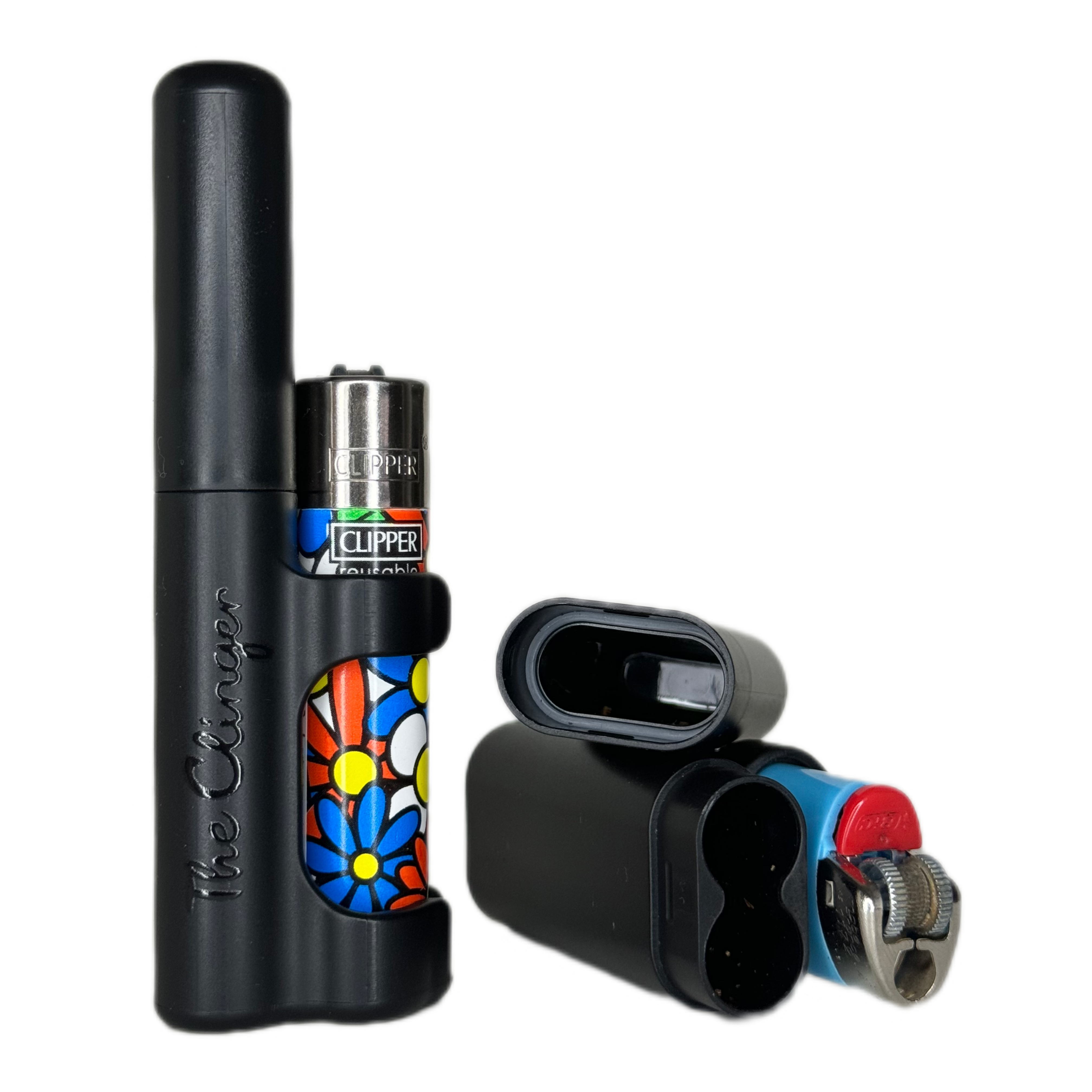 A close-up shows the open Stage 2 Joint Case alongside a lighter, revealing its cylindrical shape and black exterior. A close-up shows the open Stage 2 Joint Case alongside a lighter, revealing its cylindrical shape and black exterior.