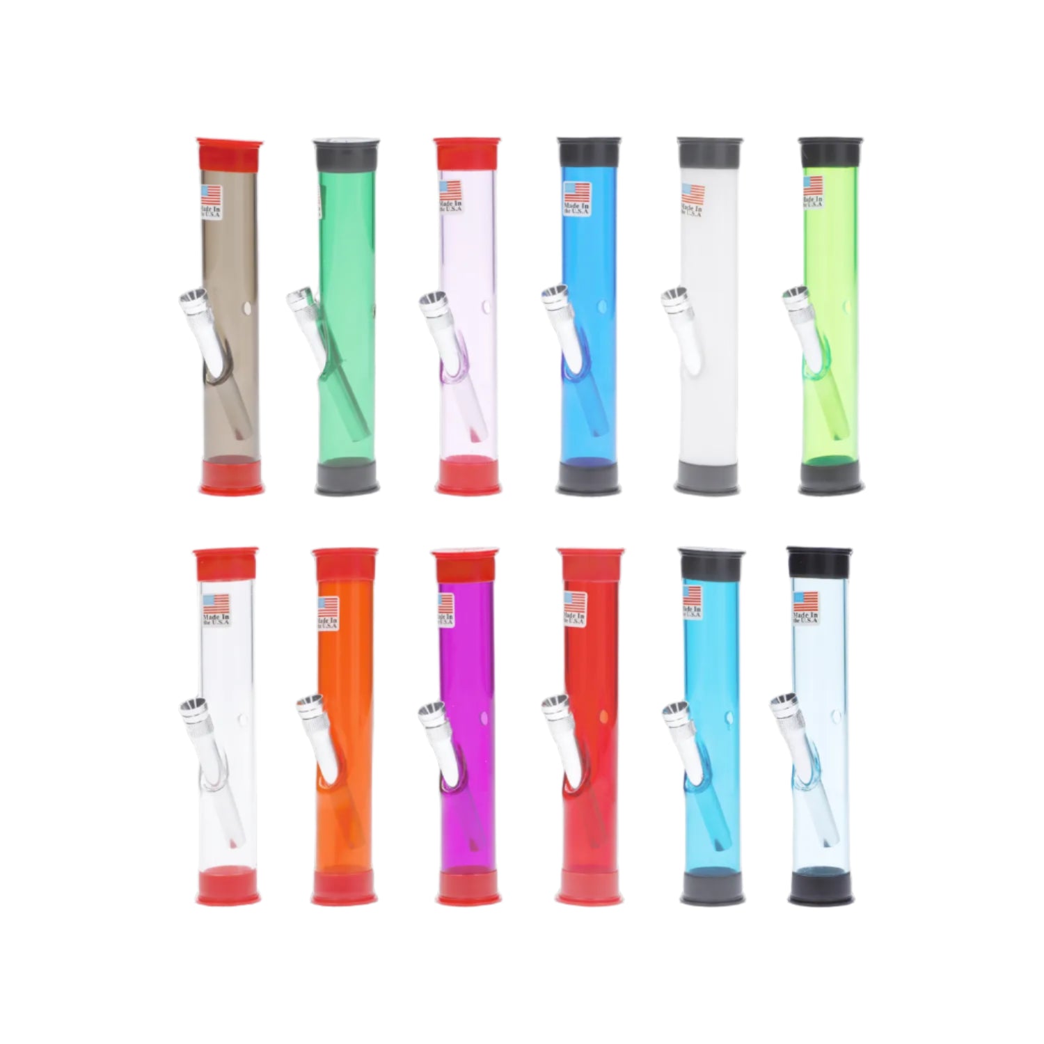 Front view of the JM Plastics Straight Tube with Carb Hole Acrylic Water Pipe, showcasing its clear acrylic construction and simple tube design. Front view of the JM Plastics Straight Tube with Carb Hole Acrylic Water Pipe, showcasing its clear acrylic construction and simple tube design.