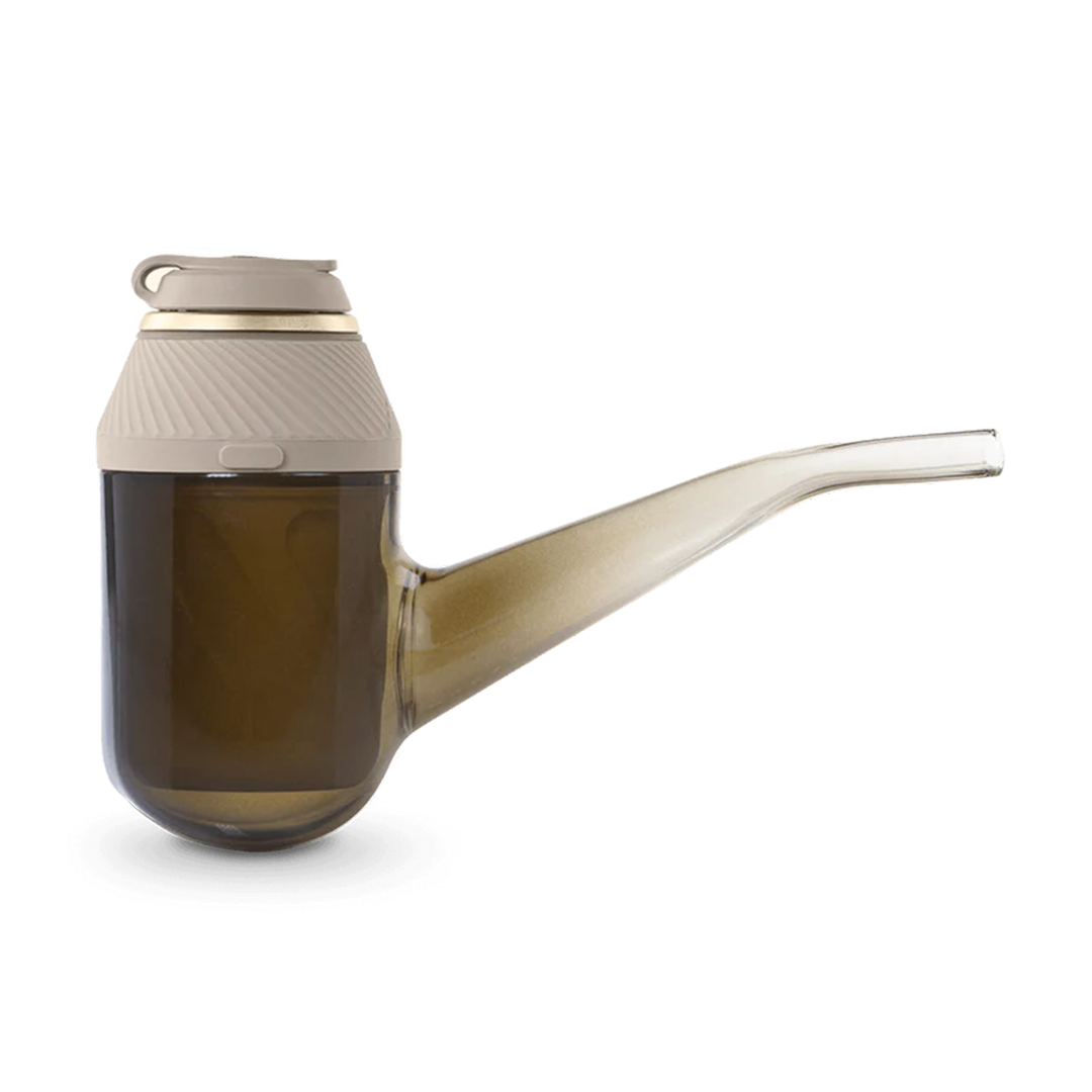 A side view of the Proxy Replacement Glass, showcasing its clear glass construction and curved design against a plain white background. A side view of the Proxy Replacement Glass, showcasing its clear glass construction and curved design against a plain white background.