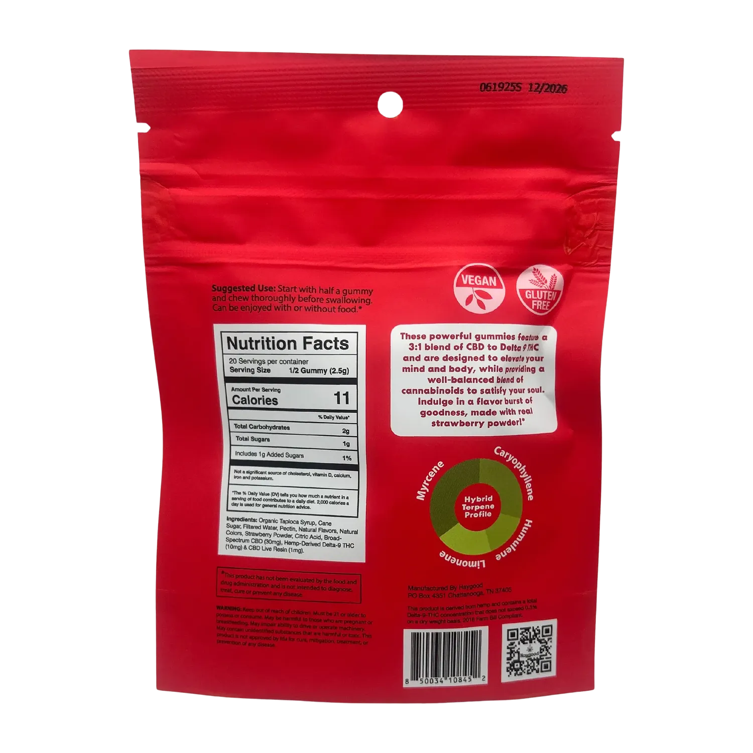 Haygood Farms D9 THC Live Resin 3:1 Gummies - Hybrid - Strawberry Haygood Farms D9 THC Live Resin 3:1 Gummies - Hybrid - Strawberry