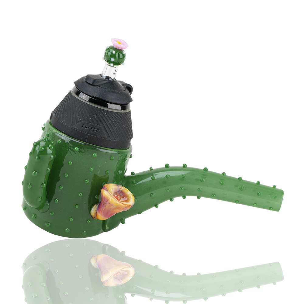 A close-up of the Cactus PuffCo Proxy Glass Attachment Set, showcasing its green, cactus-shaped glass design. A close-up of the Cactus PuffCo Proxy Glass Attachment Set, showcasing its green, cactus-shaped glass design.