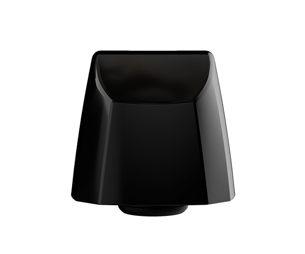 Front view of the G Pen Elite II Mouthpiece Assembly, a black, rounded component presented on a plain white background. Front view of the G Pen Elite II Mouthpiece Assembly, a black, rounded component presented on a plain white background.