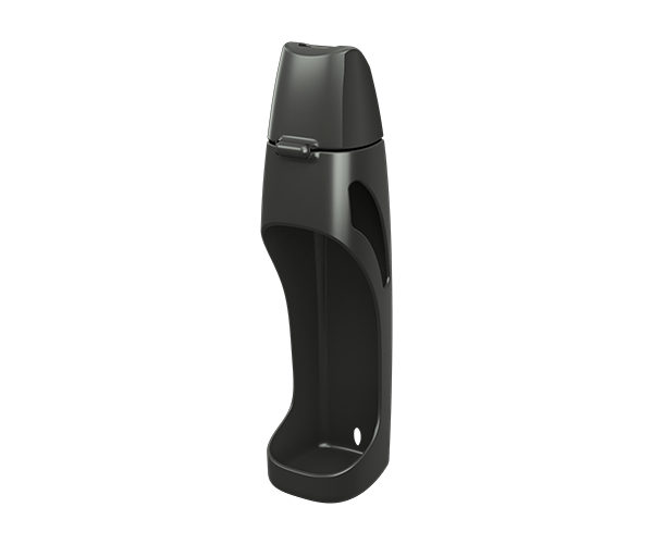 A studio shot of the G Pen Elite II Silicone Sleeve, showing its sleek, black, protective design from a slightly angled front view. A studio shot of the G Pen Elite II Silicone Sleeve, showing its sleek, black, protective design from a slightly angled front view.