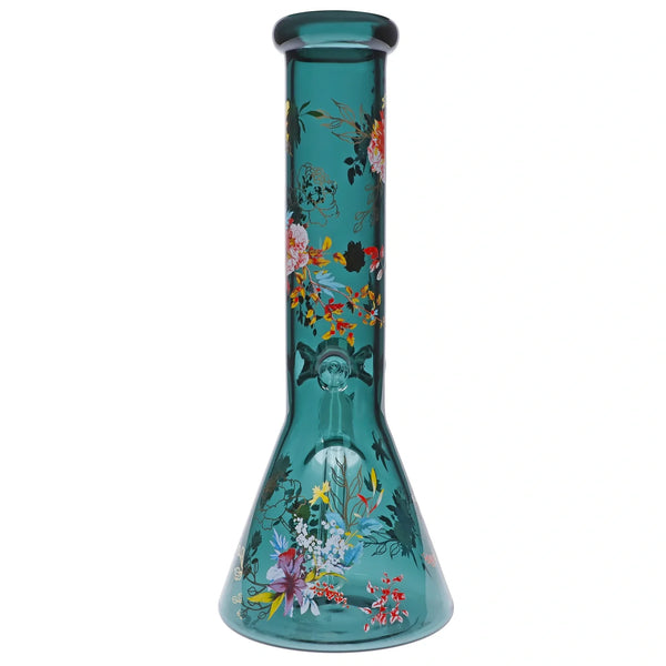 Famous Brandz Floral Lush Beaker Bong 12in Glass DankStop famous-brandz-floral-lush-beaker-bong-12in-glass-dankstop