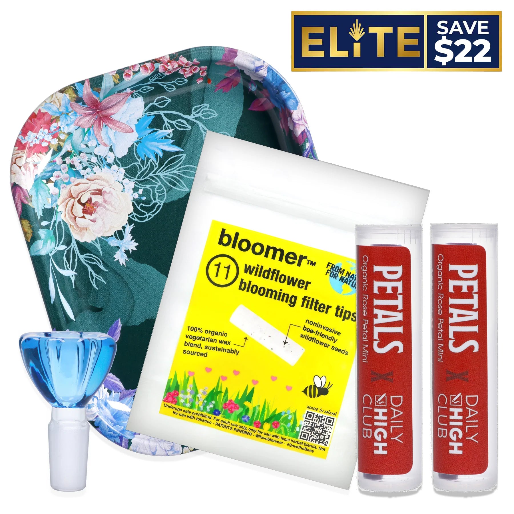 Flower Power Daily High bloomers displayed with bright yellow and pink graphics, angled against a dark background. Flower Power Daily High bloomers displayed with bright yellow and pink graphics, angled against a dark background.