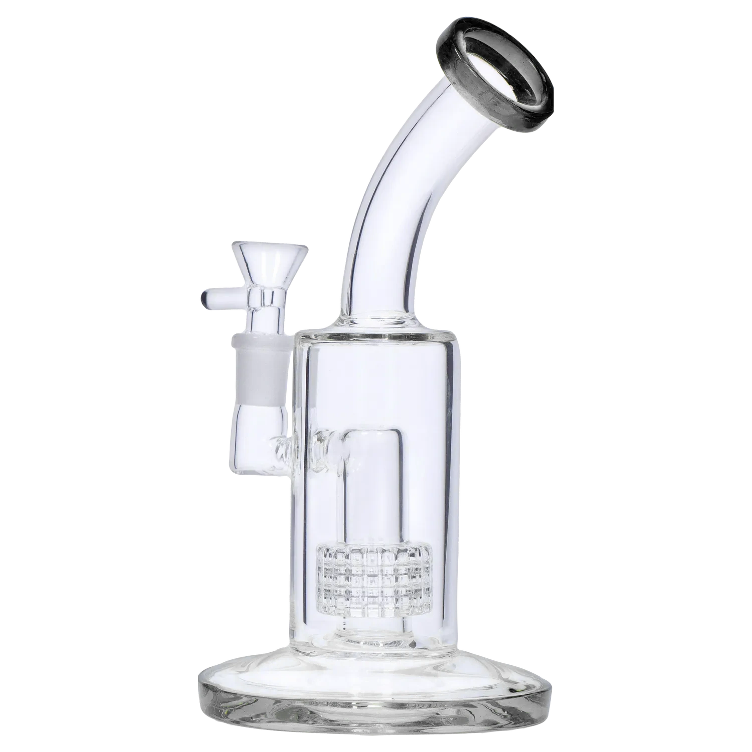 DankStop Bent Neck with Matrix Perc & Color Accents Bong - Teal - 8 in. DankStop Bent Neck with Matrix Perc & Color Accents Bong - Teal - 8 in.