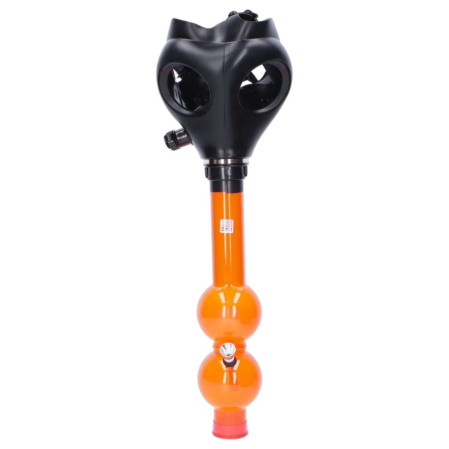JM Plastics Black Gas Mask with Bright Acrylic Bong JM Plastics Black Gas Mask with Bright Acrylic Bong
