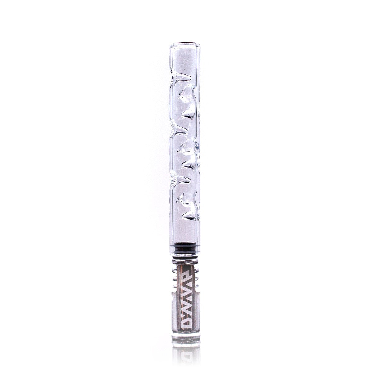 A straight-on view of the DynaVap Glass XL Cooling Stem, a clear glass tube with a slight taper. A straight-on view of the DynaVap Glass XL Cooling Stem, a clear glass tube with a slight taper.