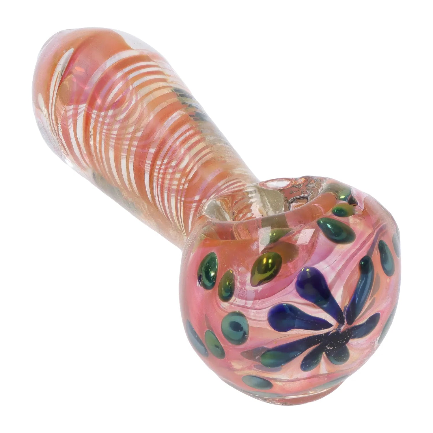 A close-up, angled view of the 3-inch Glass Colorful Fumed Hand Pipe, showcasing its vibrant, fumed glass design. A close-up, angled view of the 3-inch Glass Colorful Fumed Hand Pipe, showcasing its vibrant, fumed glass design.