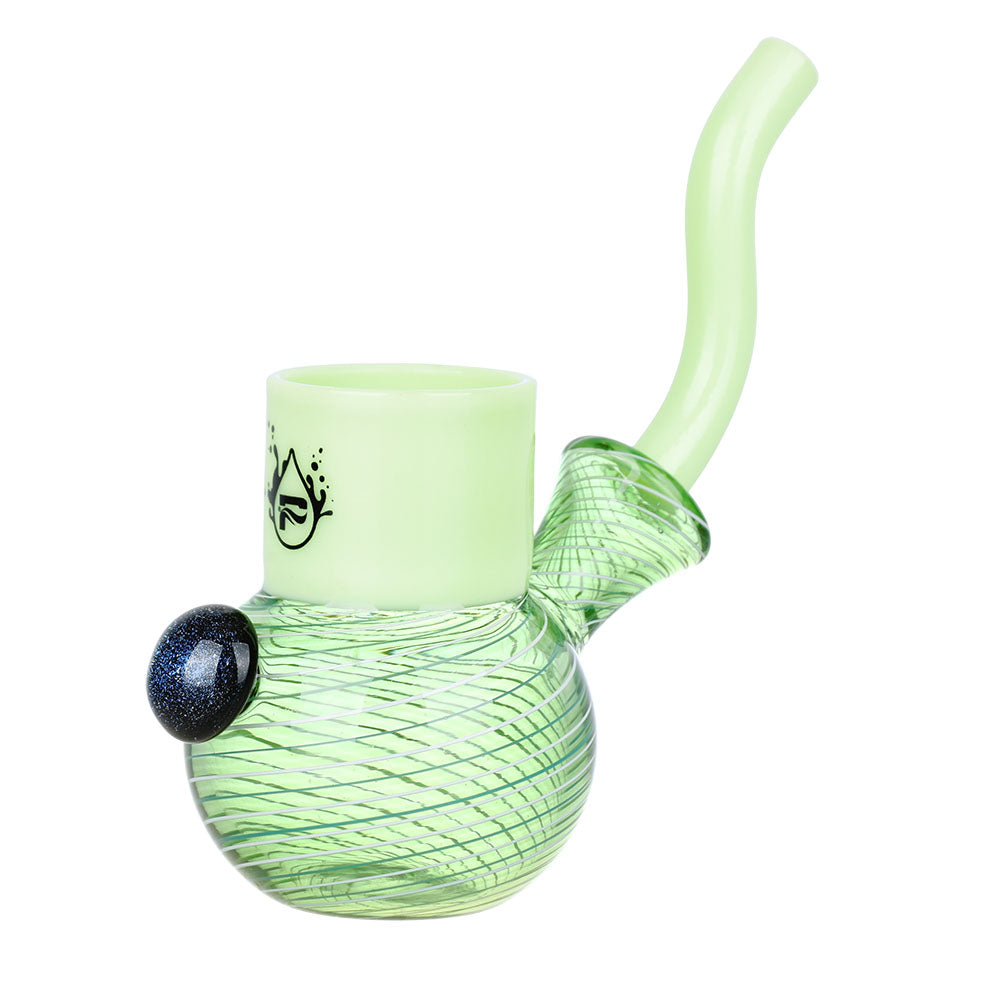 Front view of the Chalice Bubbler for Puffco Proxy, a translucent green glass bubbler with a rounded base and extended neck. Front view of the Chalice Bubbler for Puffco Proxy, a translucent green glass bubbler with a rounded base and extended neck.
