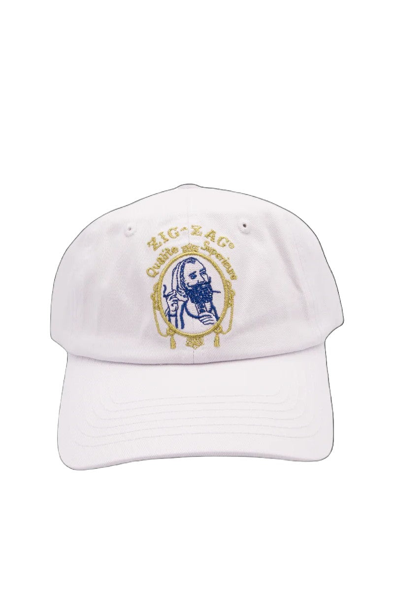 Front view of the Zig Zag Classic White Hat, showing a clean, simple design with a slightly curved brim. Front view of the Zig Zag Classic White Hat, showing a clean, simple design with a slightly curved brim.