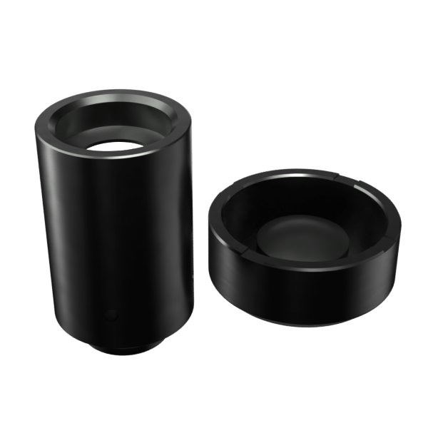 A close-up of the G Pen Hyer Dry Herb Tank Assembly, displaying its black, cylindrical shape from a slightly angled, top-down view. A close-up of the G Pen Hyer Dry Herb Tank Assembly, displaying its black, cylindrical shape from a slightly angled, top-down view.