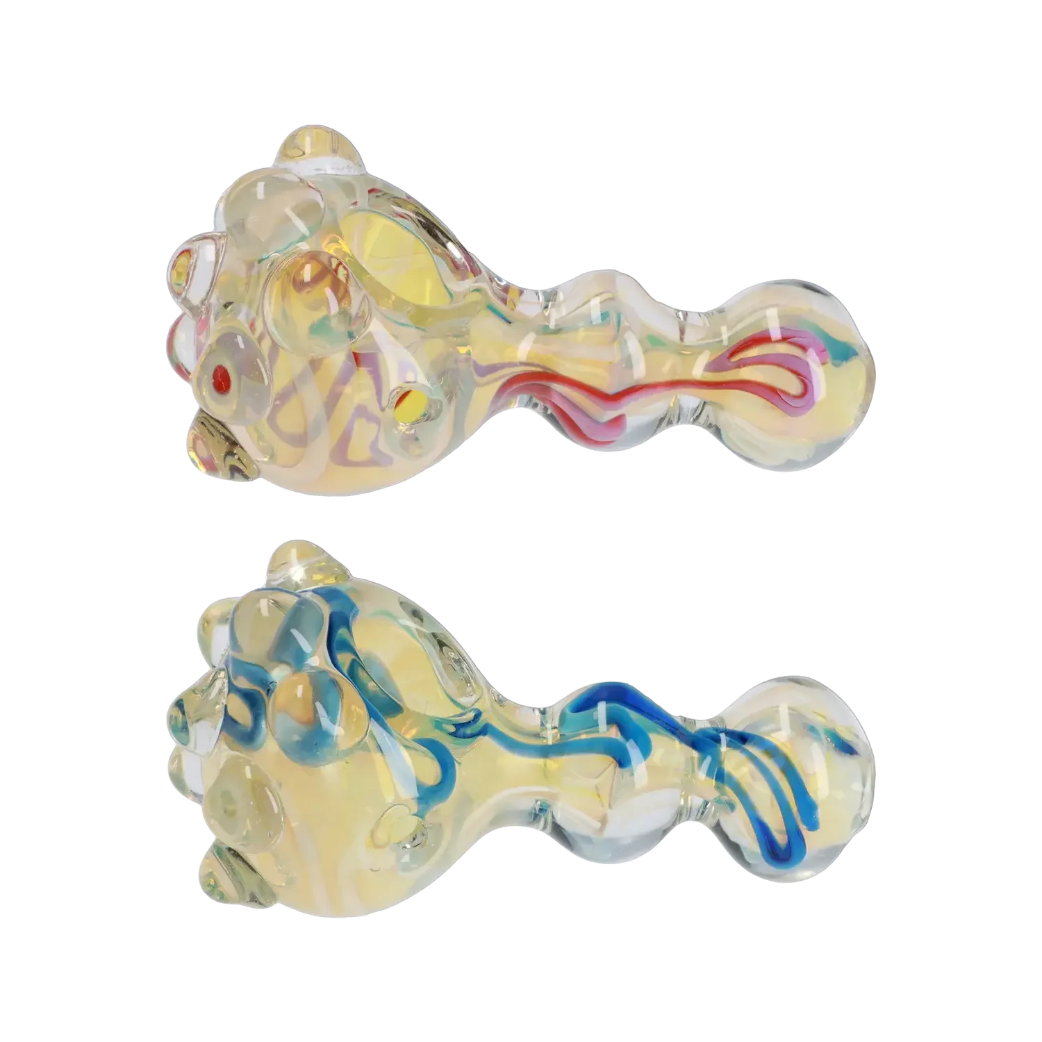 A close-up view of the 4.5-inch Marble Spoon Pipe, showcasing its curved design and smooth glass finish. A close-up view of the 4.5-inch Marble Spoon Pipe, showcasing its curved design and smooth glass finish.