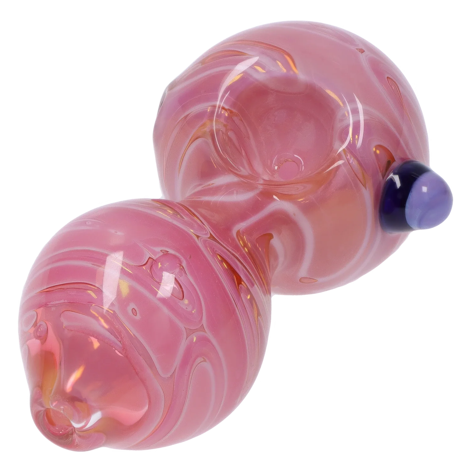 A close-up of the 4-inch Chunky Spoon, showing its curved shape and colorful glass construction. A close-up of the 4-inch Chunky Spoon, showing its curved shape and colorful glass construction.