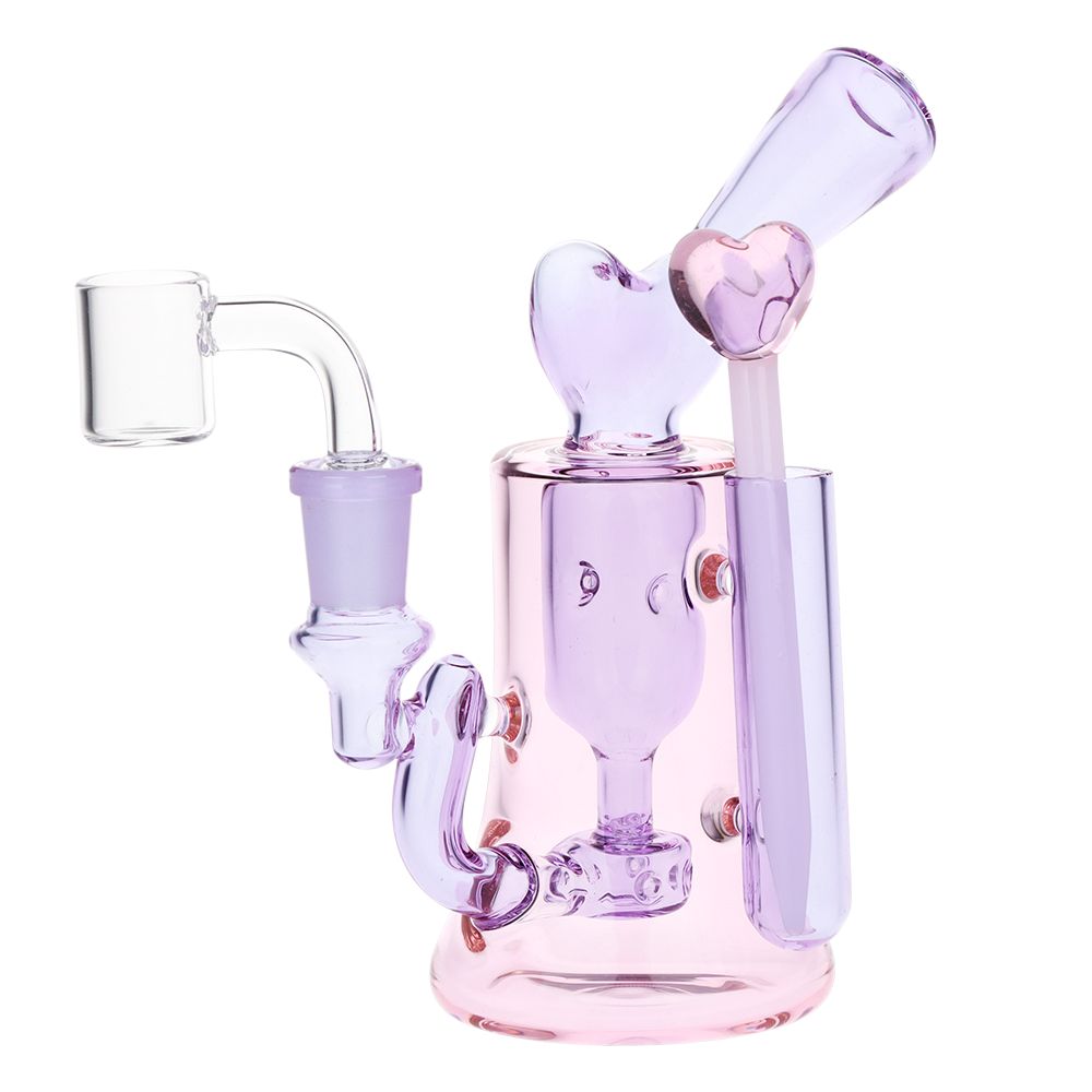 Lovely Heart Glass Dab Rig Set - 6.25" / 14mm F Lovely Heart Glass Dab Rig Set - 6.25" / 14mm F