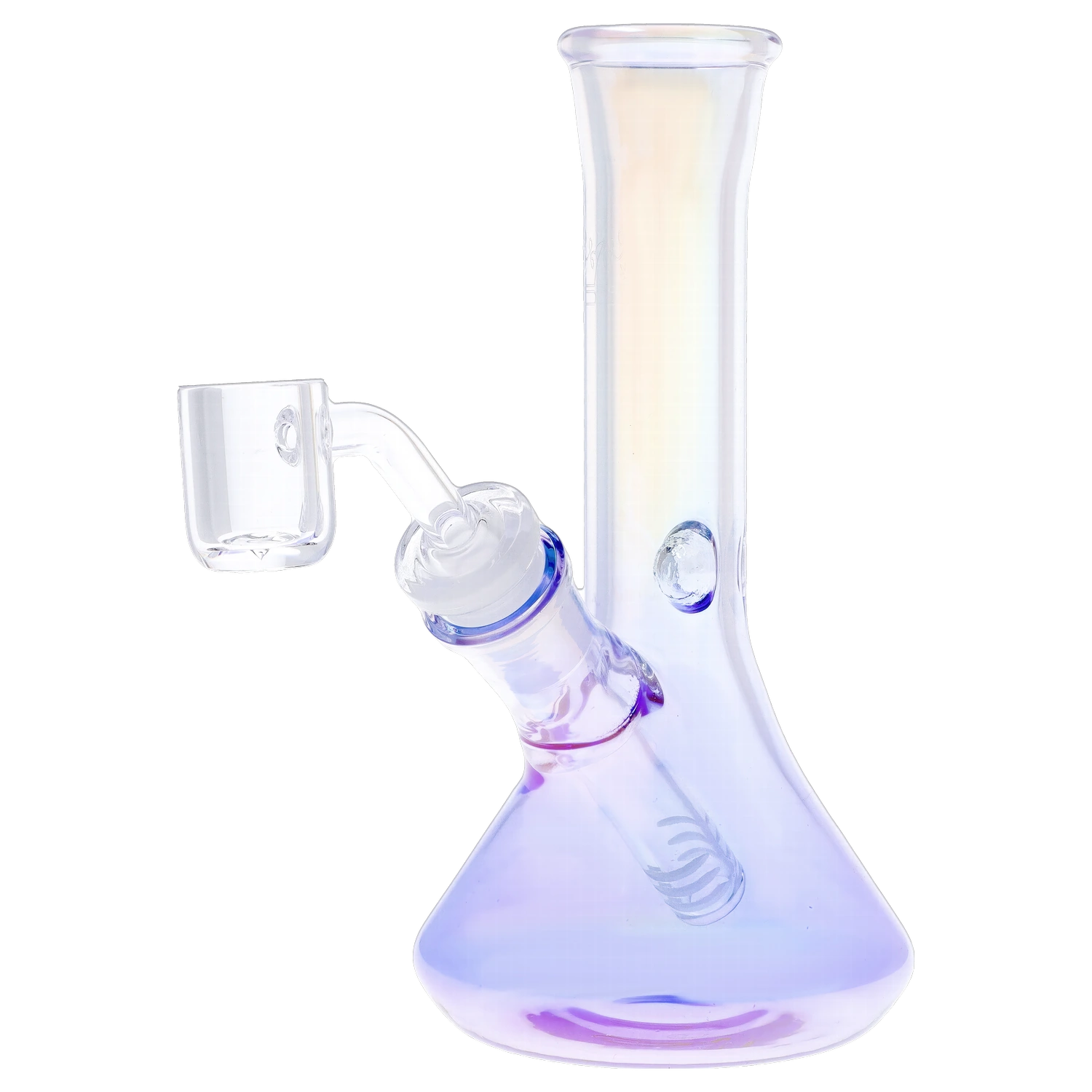 A front view of the Amethyst Dab Rig - 7 in., showcasing the smooth lines and purple-tinted glass. A front view of the Amethyst Dab Rig - 7 in., showcasing the smooth lines and purple-tinted glass.