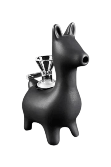 Front view of the Alpaca Bubbler, a sculptural, white bubbler resembling an alpaca with a rounded base and textured finish. Front view of the Alpaca Bubbler, a sculptural, white bubbler resembling an alpaca with a rounded base and textured finish.