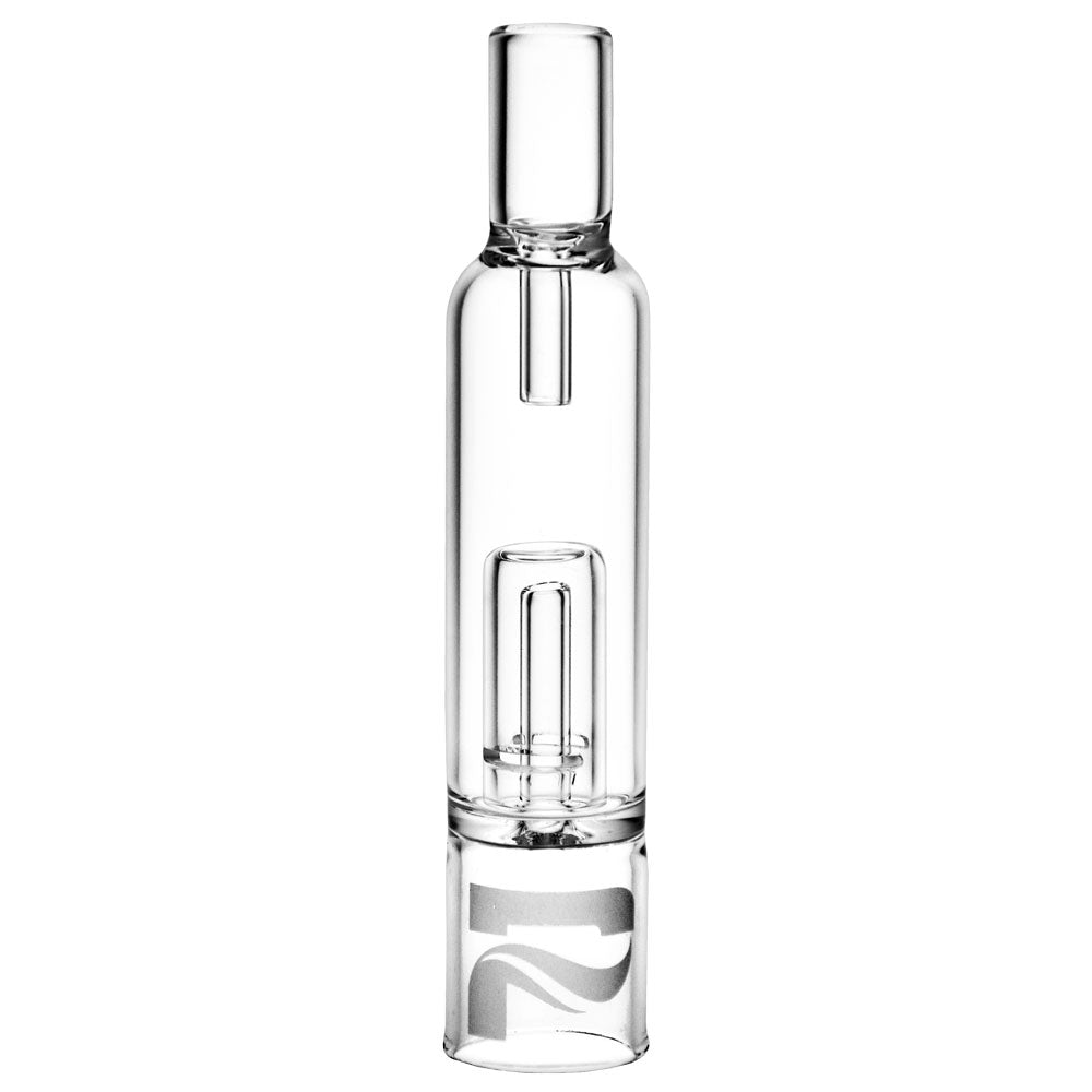 A front view of the APX Wax / Volt V3 Water Bubbler Attachment, showcasing the clear glass design and simple cylindrical shape. A front view of the APX Wax / Volt V3 Water Bubbler Attachment, showcasing the clear glass design and simple cylindrical shape.