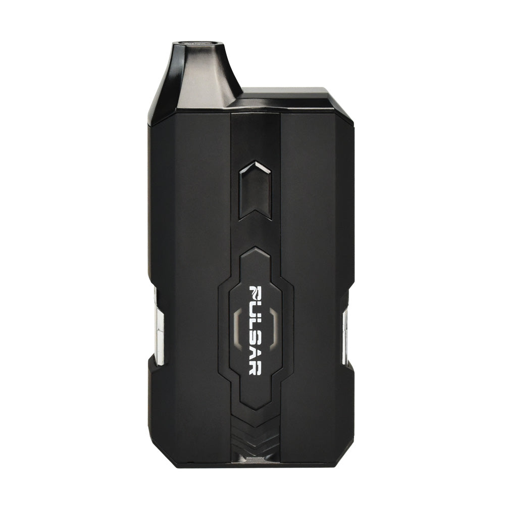 Front view of the DuploCart H2O Thick Oil Vaporizer with Water Pipe Adapter, showcasing its sleek black design and compact size. Front view of the DuploCart H2O Thick Oil Vaporizer with Water Pipe Adapter, showcasing its sleek black design and compact size.