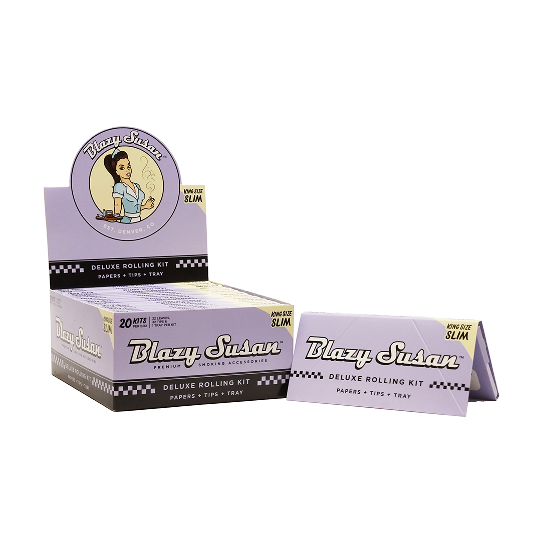 Front view of the Purple Rolling Papers packaging with a purple and gold logo, showcasing a sleek design and clear branding. Front view of the Purple Rolling Papers packaging with a purple and gold logo, showcasing a sleek design and clear branding.