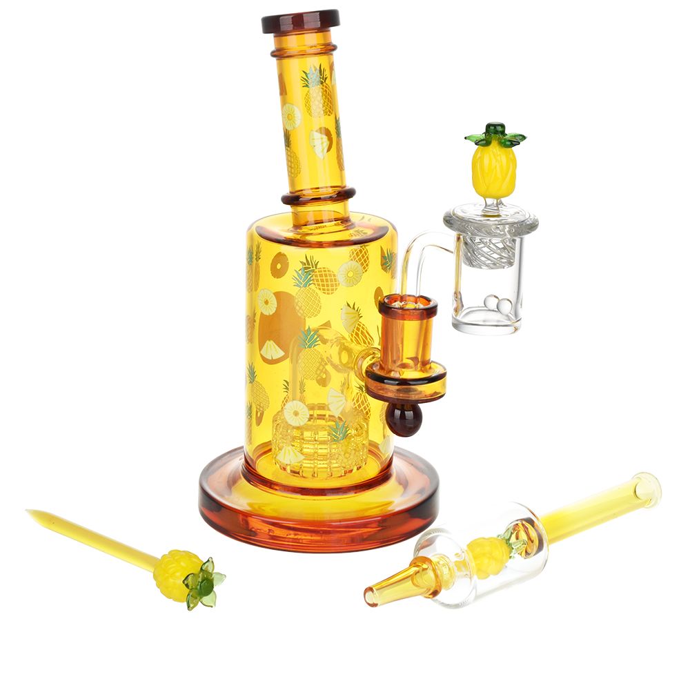 Pulsar Fruit Series Pineapple Express Glow In The Dark Dab Rig Kit - 8" / 14mm F Pulsar Fruit Series Pineapple Express Glow In The Dark Dab Rig Kit - 8" / 14mm F