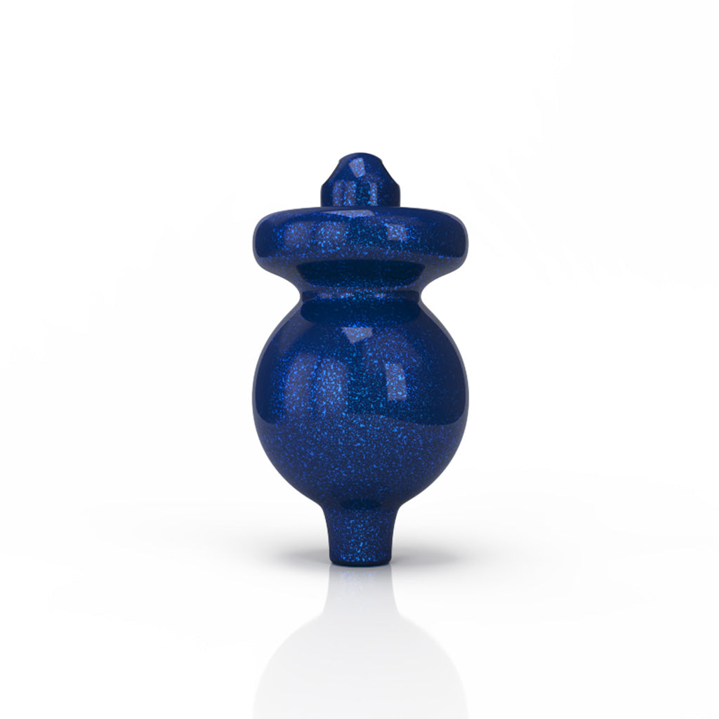 The Lux Galaxy Carb Cap is displayed in a studio shot with a reflective surface, highlighting its dark, glossy finish. The Lux Galaxy Carb Cap is displayed in a studio shot with a reflective surface, highlighting its dark, glossy finish.