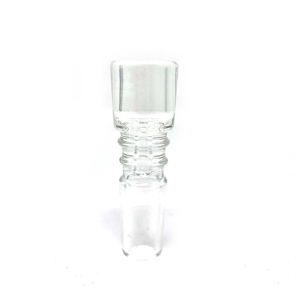 A close-up, angled view of the Clear Basic Bong Bowl Piece, showcasing its simple, transparent glass construction. A close-up, angled view of the Clear Basic Bong Bowl Piece, showcasing its simple, transparent glass construction.