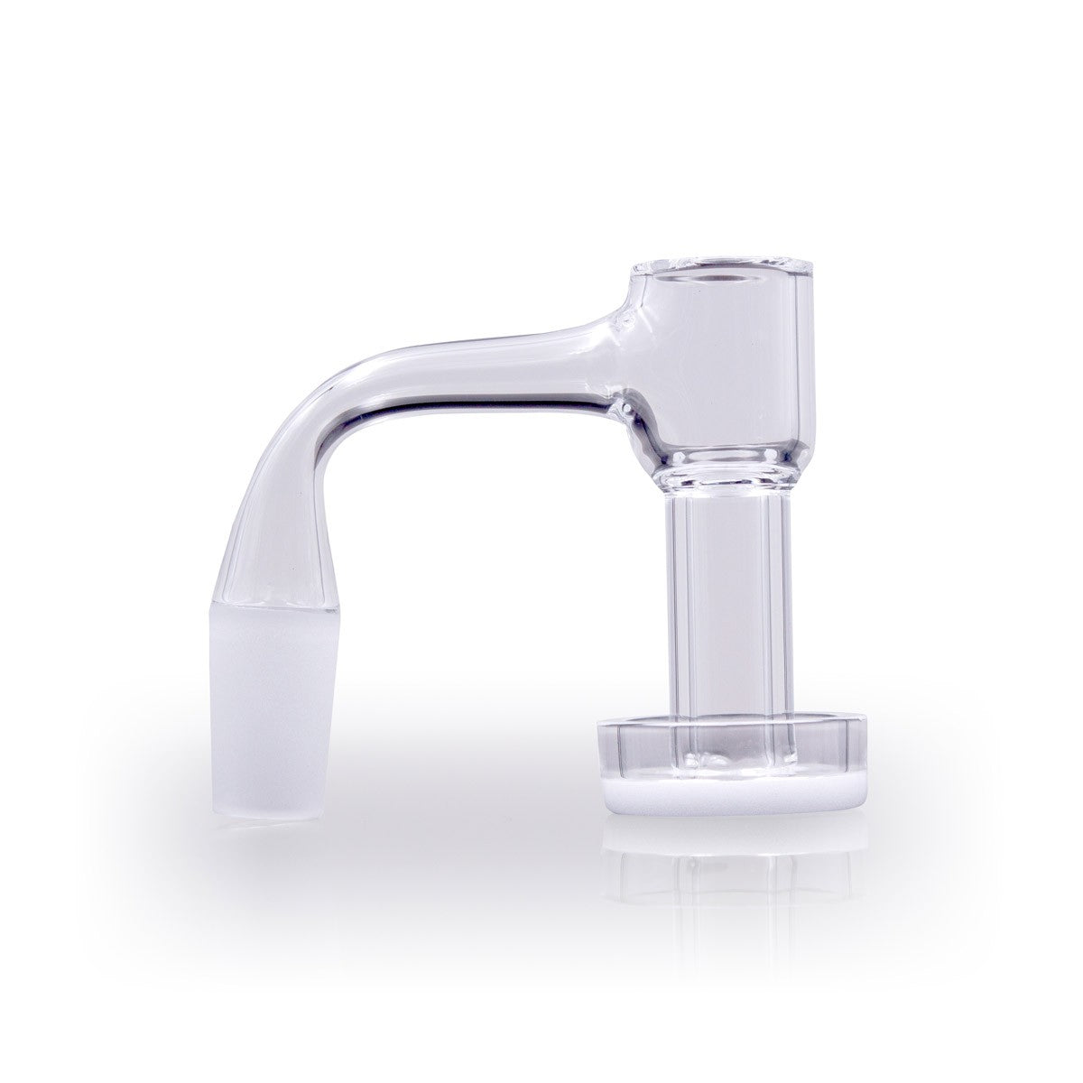 Front view of the Opaque Bottom Full Weld Terp Slurper, displaying its curved form and reflective glass surface against a neutral background. Front view of the Opaque Bottom Full Weld Terp Slurper, displaying its curved form and reflective glass surface against a neutral background.