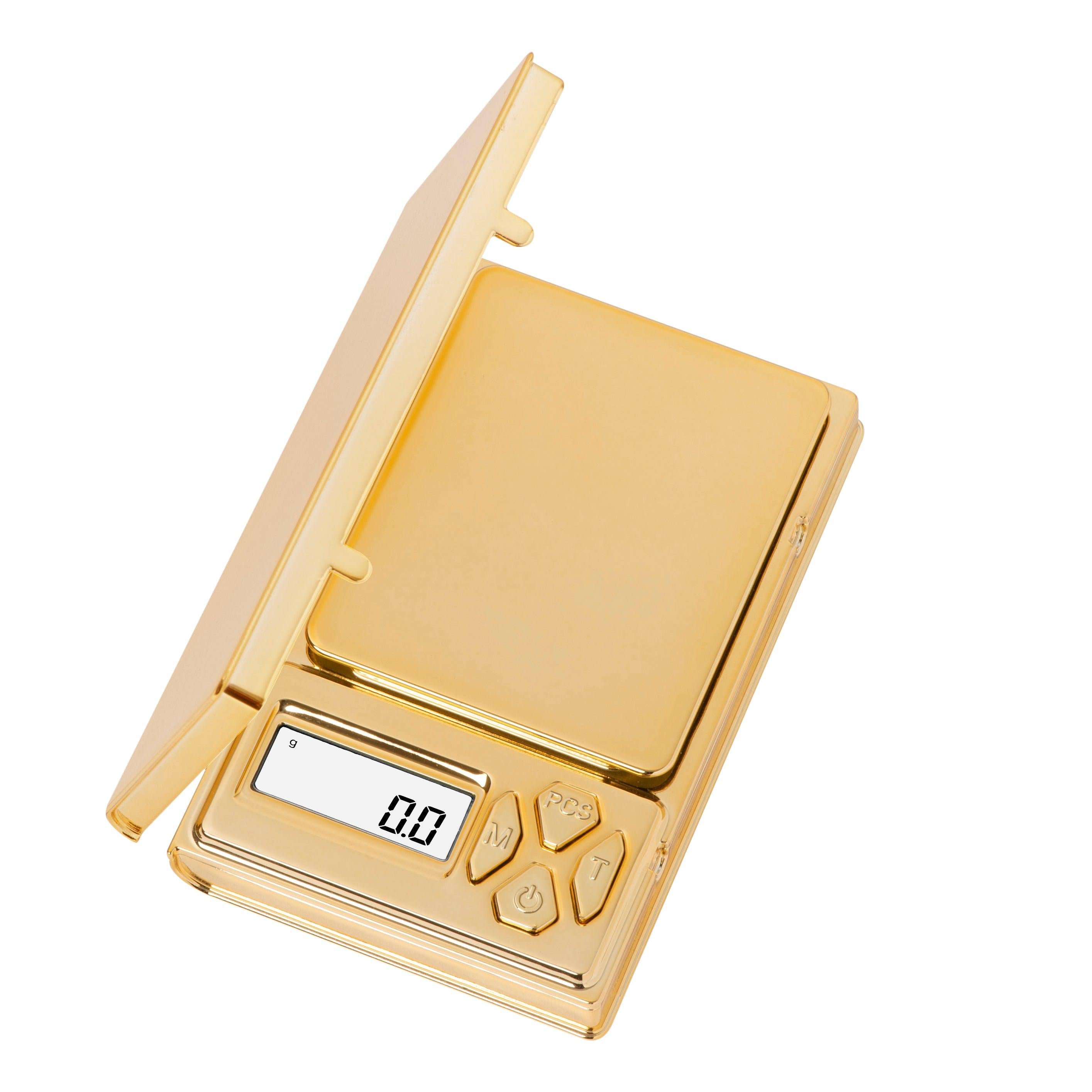 A close-up, angled view of the Shine Digital Mini Scale displaying a zero reading on its digital screen. A close-up, angled view of the Shine Digital Mini Scale displaying a zero reading on its digital screen.