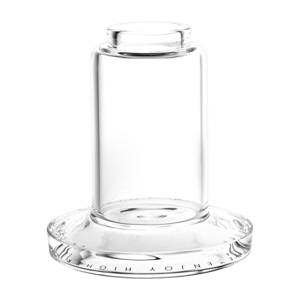 The APX eRig Replacement Base Jar is shown in a clear glass, front-facing view, highlighting its simple cylindrical shape. The APX eRig Replacement Base Jar is shown in a clear glass, front-facing view, highlighting its simple cylindrical shape.