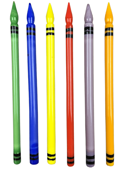 A close-up, top-down view of the Crayon Dabber with a smooth, vibrant design on a plain white background. A close-up, top-down view of the Crayon Dabber with a smooth, vibrant design on a plain white background.