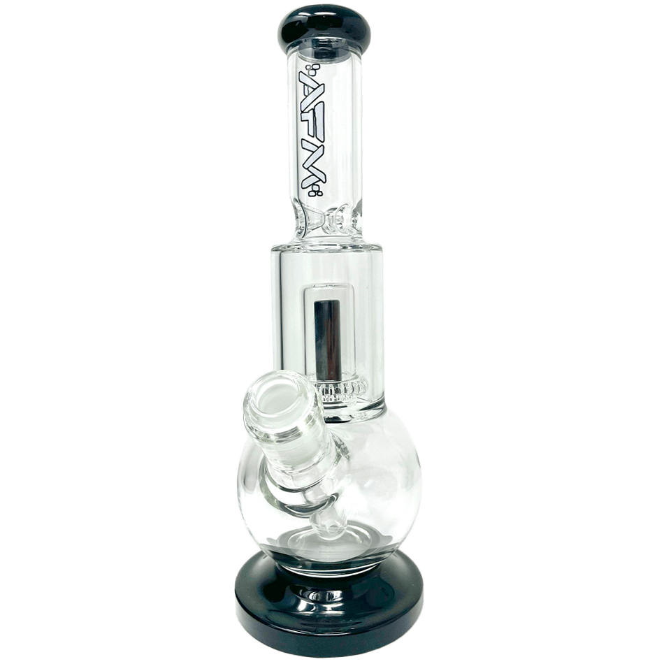 Front view of the Bubble Bottom 10" bong, featuring a rounded base and clear glass construction against a plain white background. Front view of the Bubble Bottom 10" bong, featuring a rounded base and clear glass construction against a plain white background.