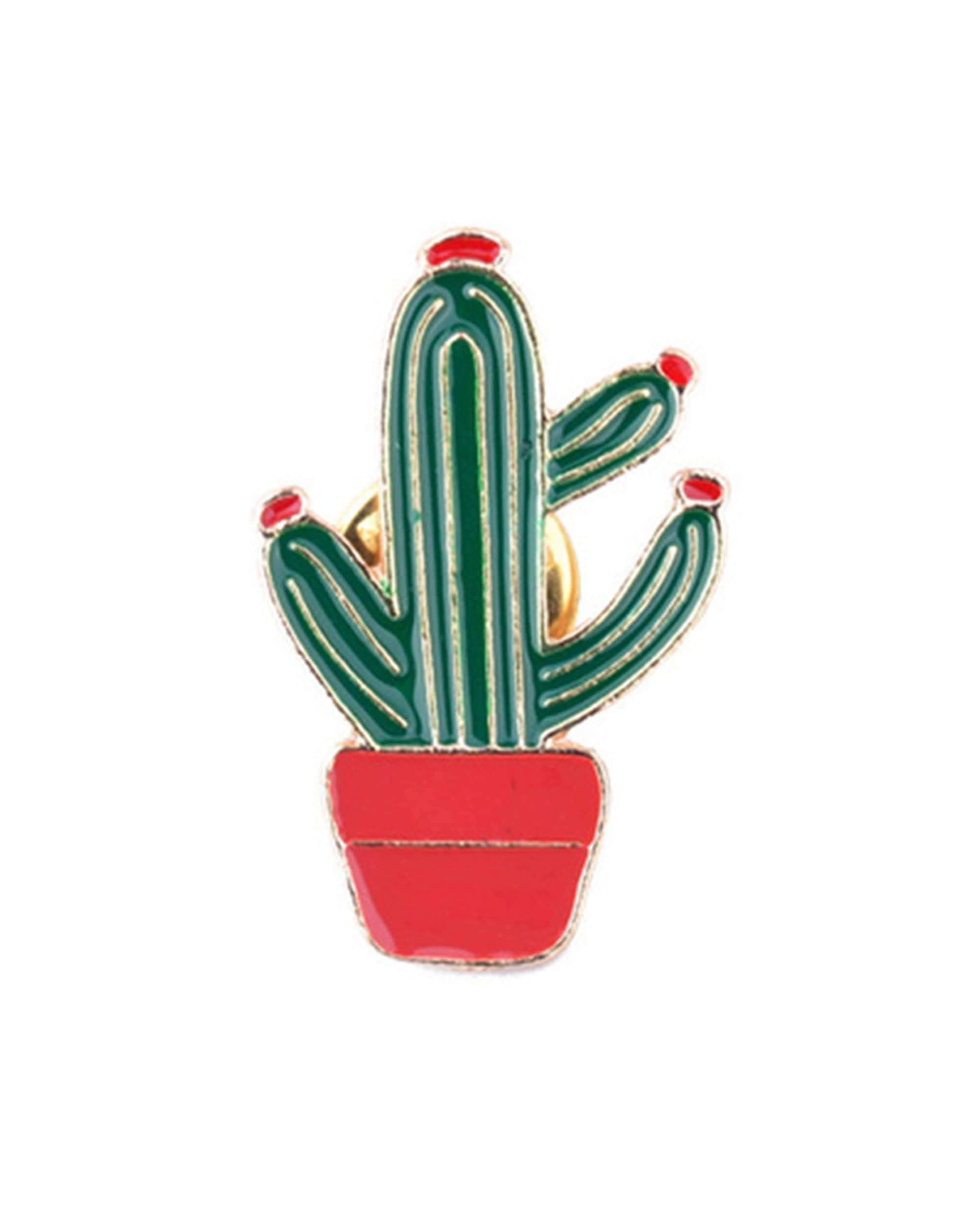 A close-up of the Cactus Enamel Pin, depicting a green cactus with a detailed, textured surface against a plain white background. A close-up of the Cactus Enamel Pin, depicting a green cactus with a detailed, textured surface against a plain white background.