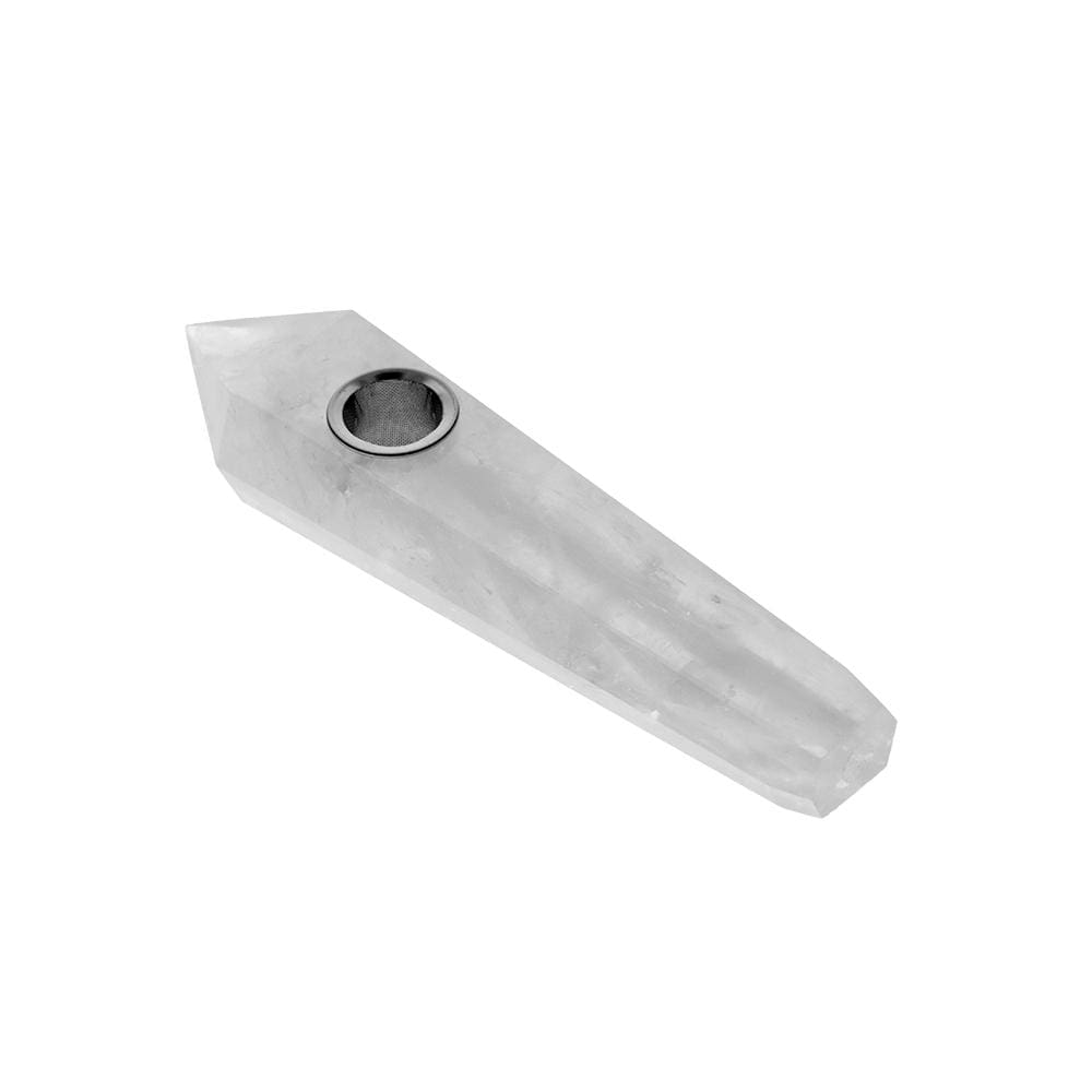 A slightly angled, close-up view of the Crystal Pipe, showcasing its smooth, translucent material and simple design. A slightly angled, close-up view of the Crystal Pipe, showcasing its smooth, translucent material and simple design.