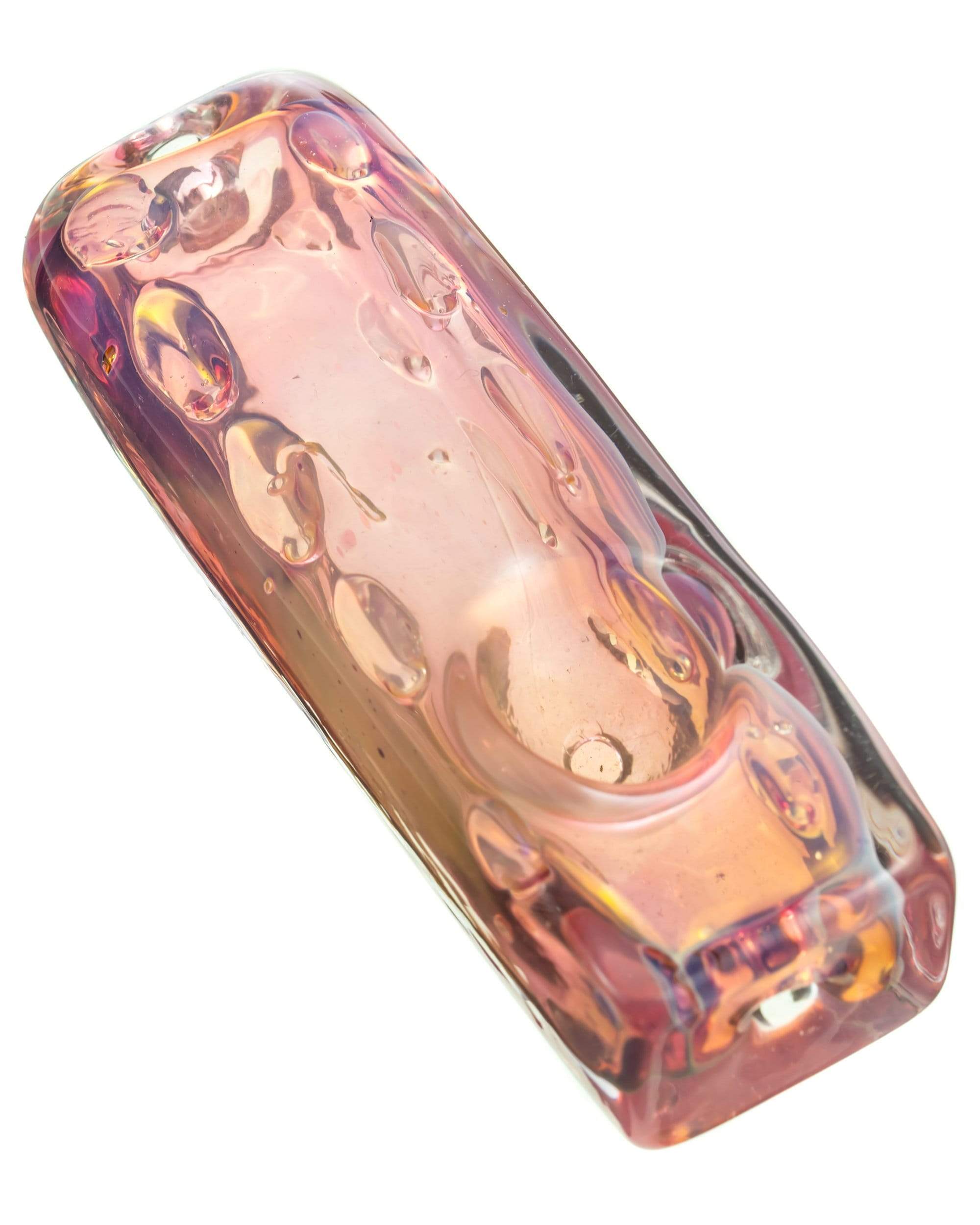 A side view of the Fumed Ice Cube Steamroller with a translucent, frosted glass texture. A side view of the Fumed Ice Cube Steamroller with a translucent, frosted glass texture.