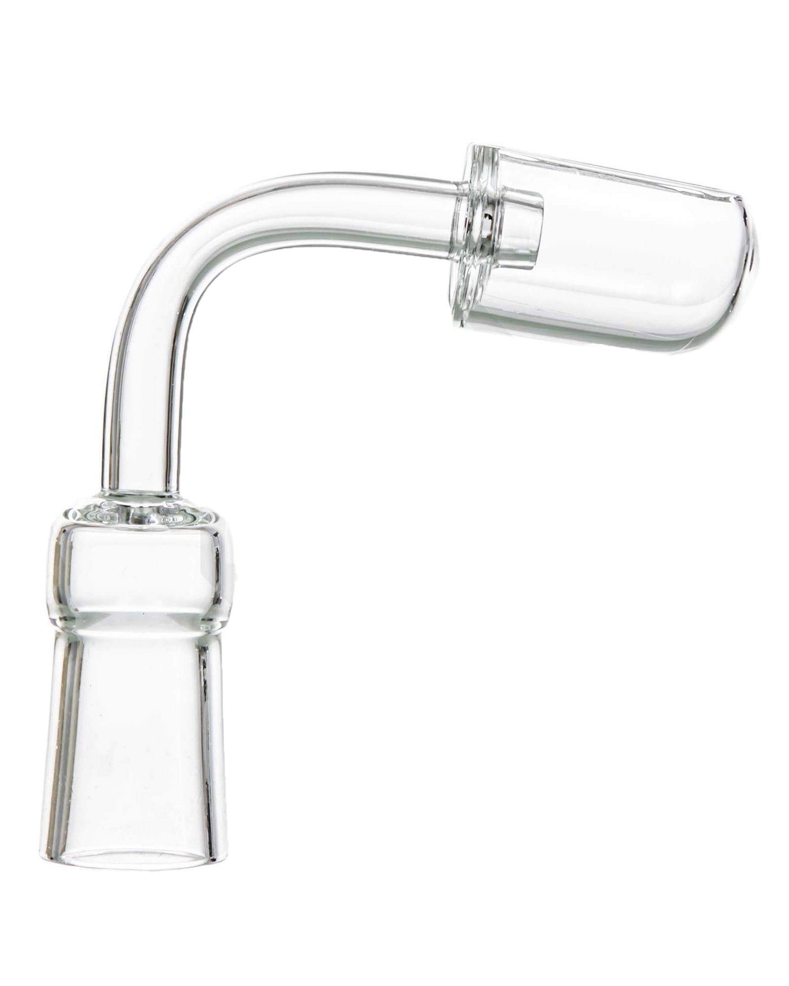 A close-up view of the Quartz Capsule Banger Nail, showcasing its clear glass construction and rounded capsule shape. A close-up view of the Quartz Capsule Banger Nail, showcasing its clear glass construction and rounded capsule shape.