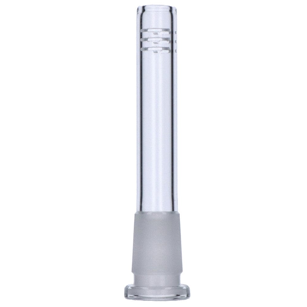 Front view of the 3-inch Replacement Downstem, a clear glass tube with a simple cylindrical shape. Front view of the 3-inch Replacement Downstem, a clear glass tube with a simple cylindrical shape.