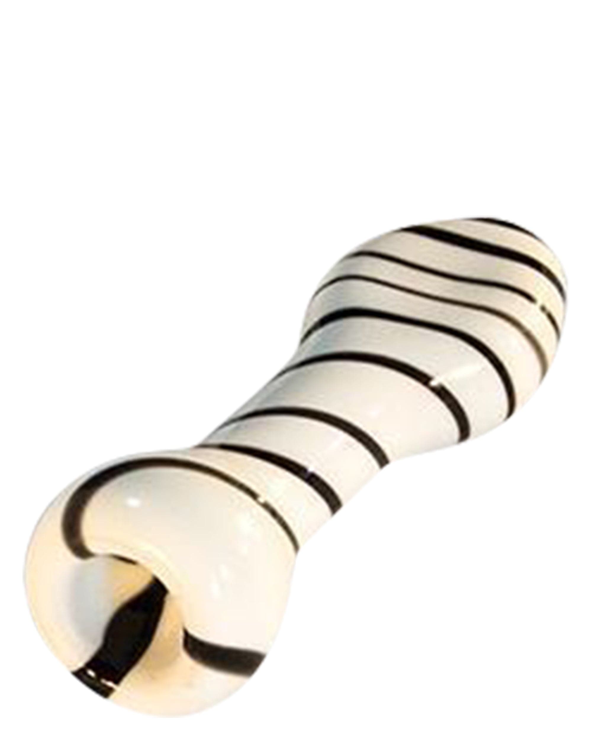 Close-up of the Striped Chillum, showing its simple cylindrical shape and patterned design against a plain white background. Close-up of the Striped Chillum, showing its simple cylindrical shape and patterned design against a plain white background.