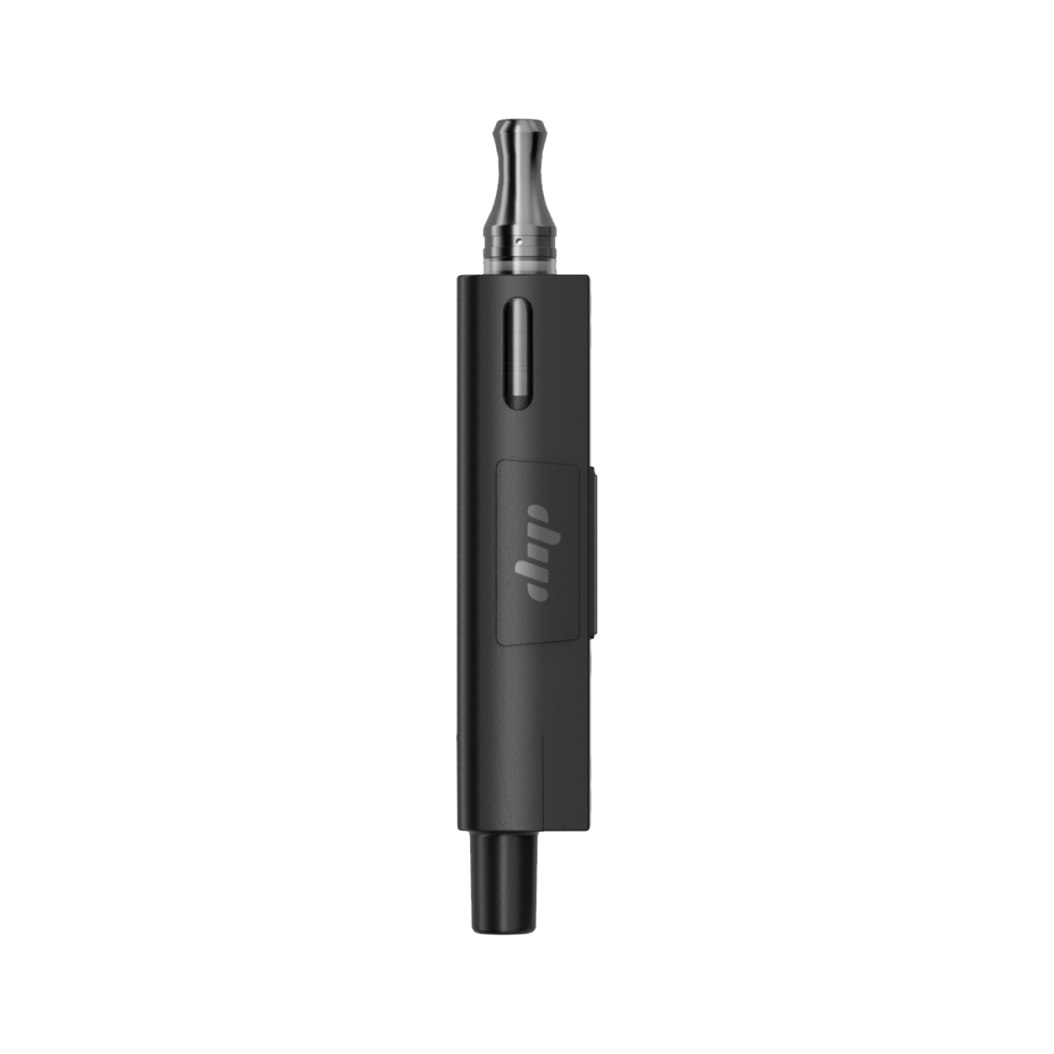 Front view of the EVRI 510/Flower Attachment, a dark-colored, cylindrical device with a sleek, minimalist design. Front view of the EVRI 510/Flower Attachment, a dark-colored, cylindrical device with a sleek, minimalist design.