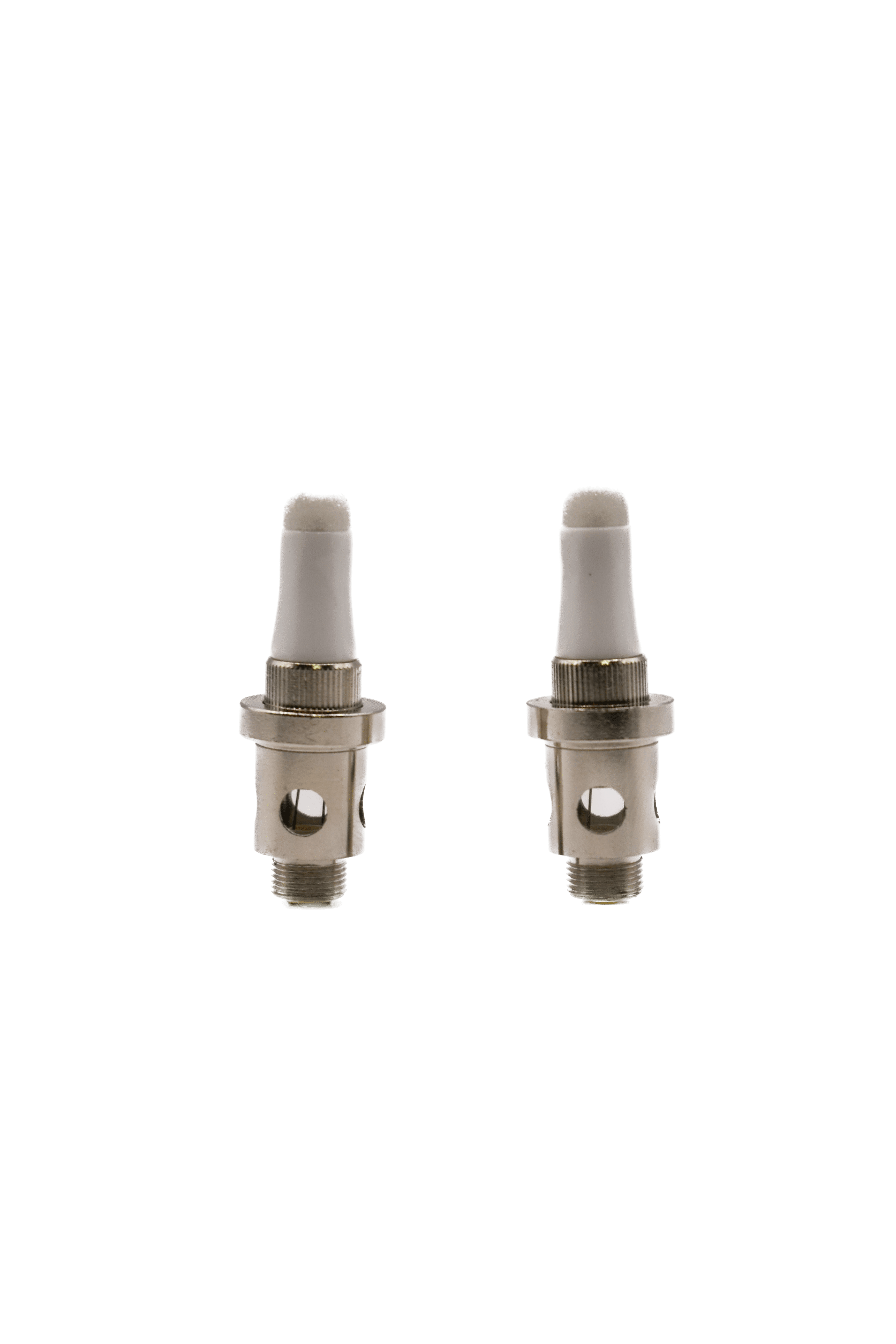 A close-up of the two Little Dipper Quartz Vapor Tips, showcasing their sleek, white quartz construction. A close-up of the two Little Dipper Quartz Vapor Tips, showcasing their sleek, white quartz construction.