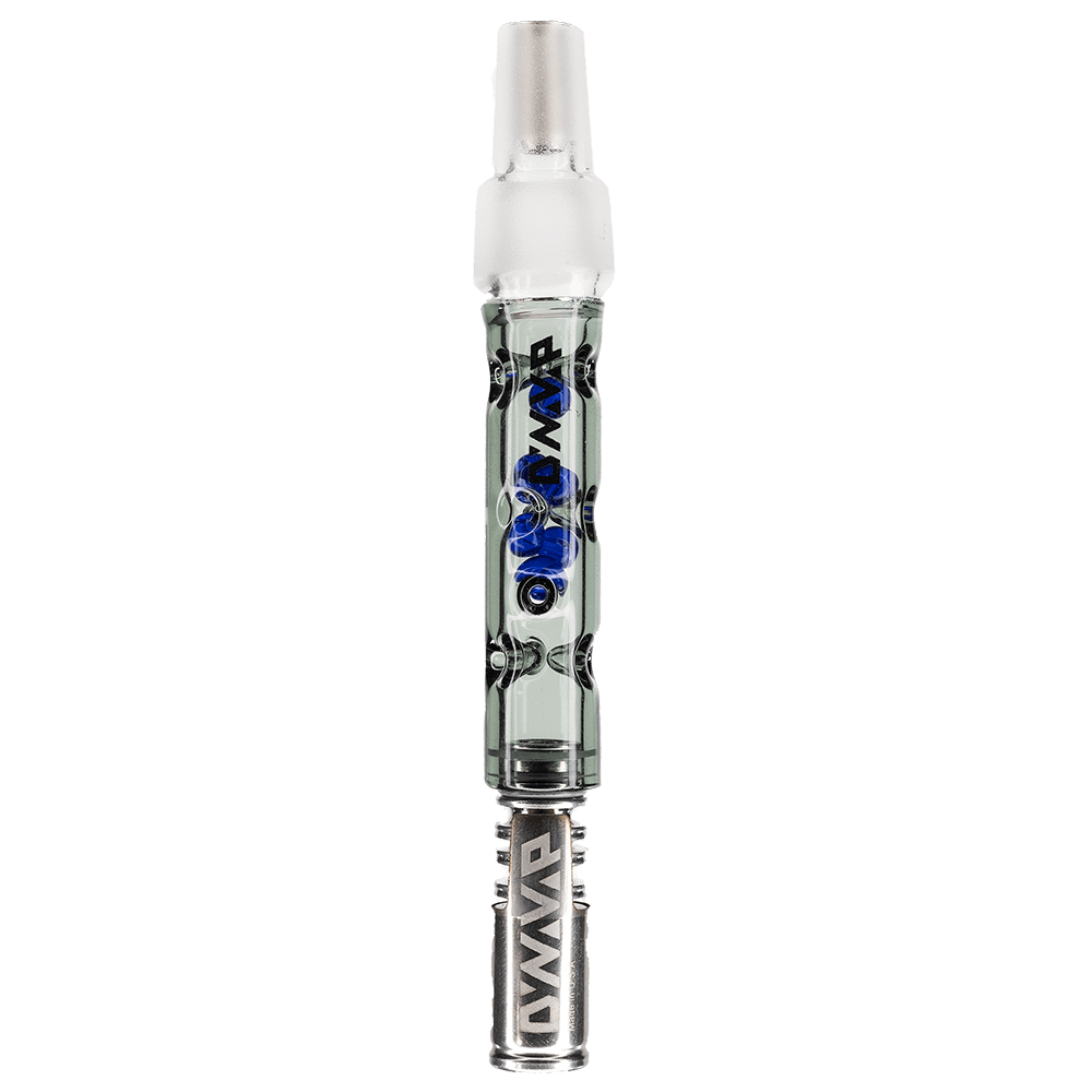 Front view of The BB6 Vaporizer, a slender, clear glass vaporizer with a minimalist design against a plain white background. Front view of The BB6 Vaporizer, a slender, clear glass vaporizer with a minimalist design against a plain white background.
