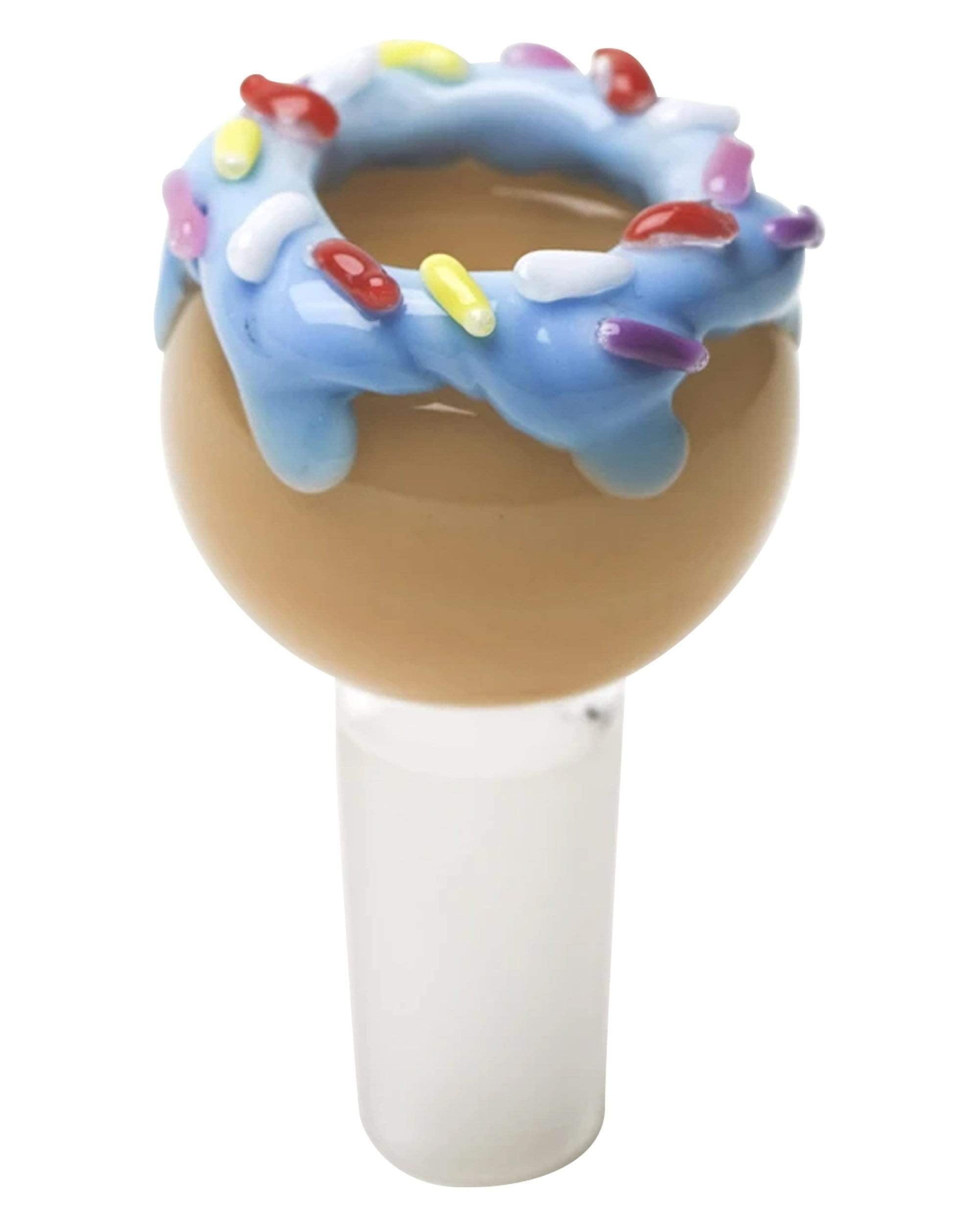 The Donut Bowl Piece is displayed in a close-up, side view with a colorful, glazed donut design. The Donut Bowl Piece is displayed in a close-up, side view with a colorful, glazed donut design.