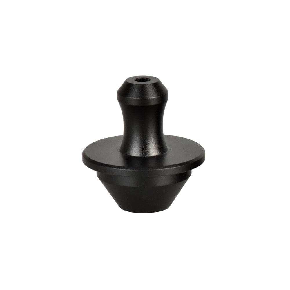 Front view of the Barb Fire H2O Metal Carb Cap Replacement, a dark, metallic cap positioned against a neutral background. Front view of the Barb Fire H2O Metal Carb Cap Replacement, a dark, metallic cap positioned against a neutral background.